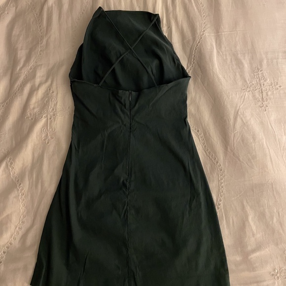 Zara strappy ruched deep green mini dress - Picture 7 of 8